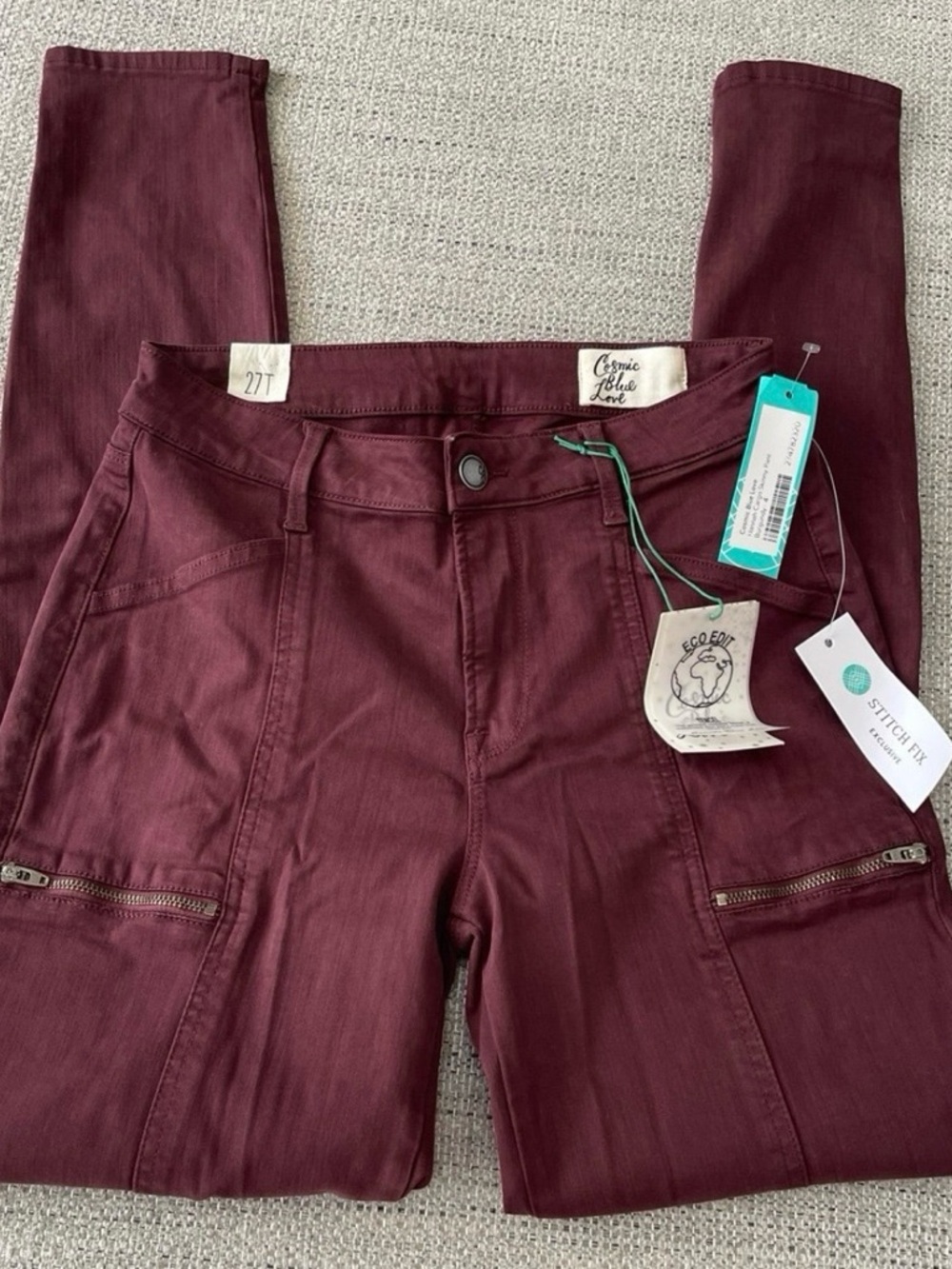 Cosmic blue love Wine Skinny Utility Pants